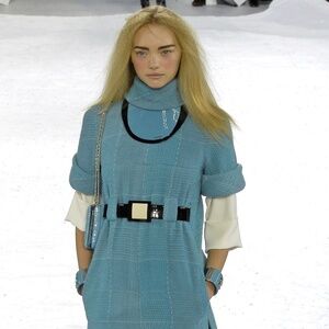 Chanel RUNWAY Black White Patent Leather 2007 Wide Belt